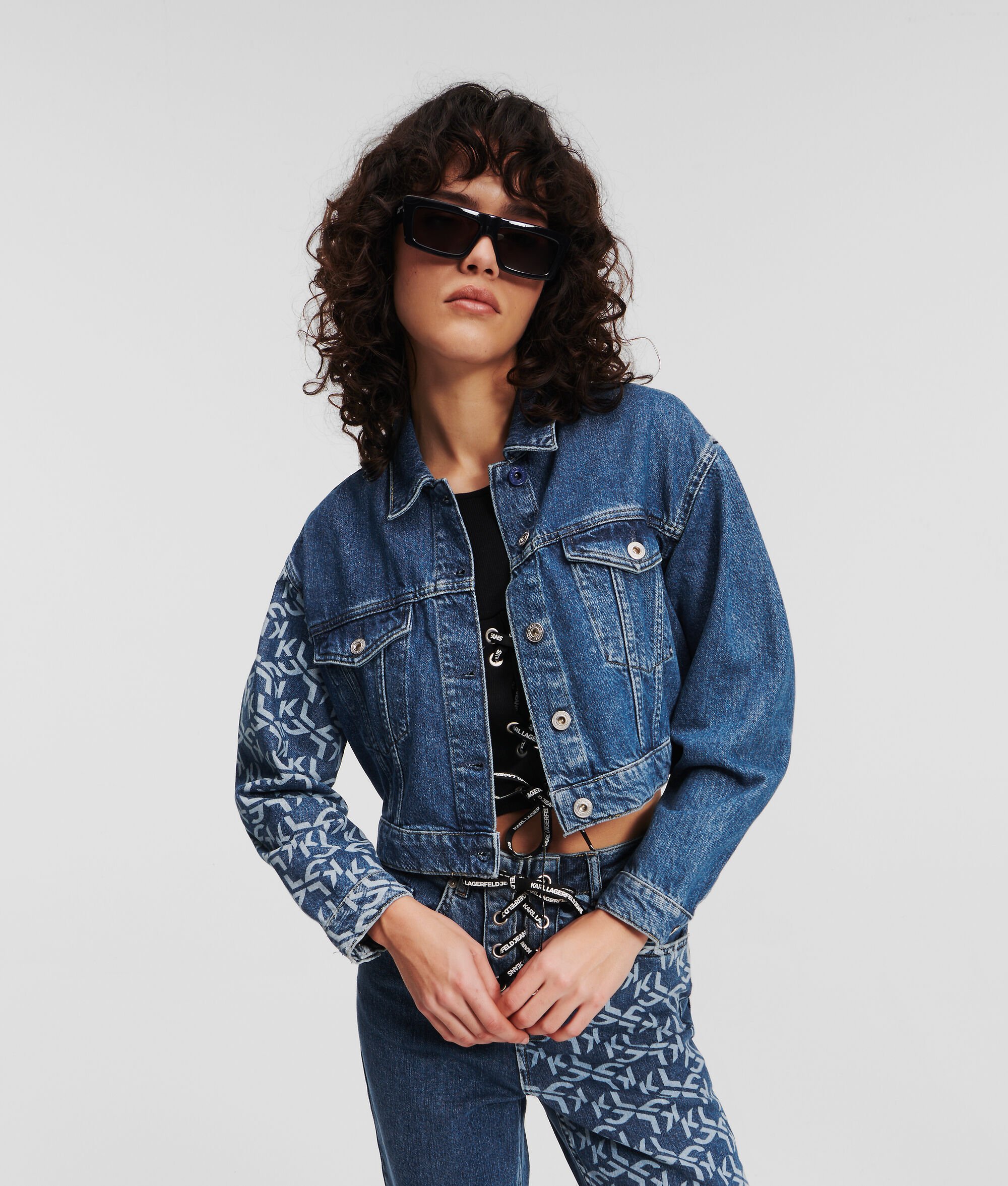 (image for) Sturdy KLJ Monogram Cropped Denim Jacket